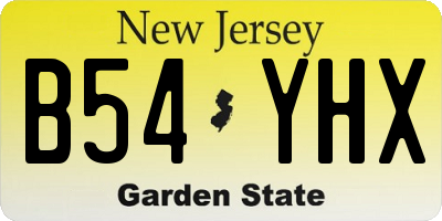 NJ license plate B54YHX