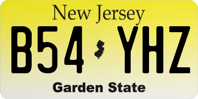 NJ license plate B54YHZ