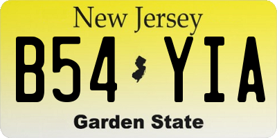 NJ license plate B54YIA