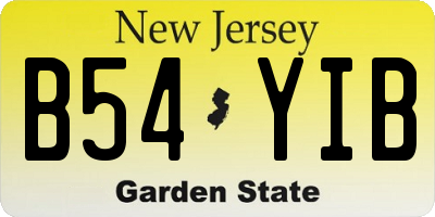 NJ license plate B54YIB