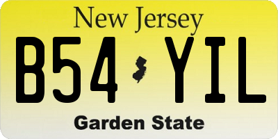 NJ license plate B54YIL