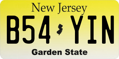 NJ license plate B54YIN