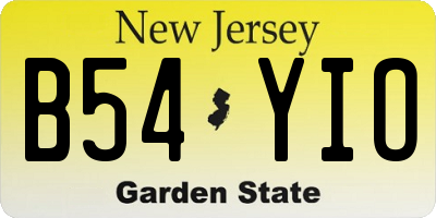 NJ license plate B54YIO