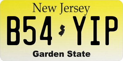 NJ license plate B54YIP