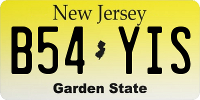NJ license plate B54YIS