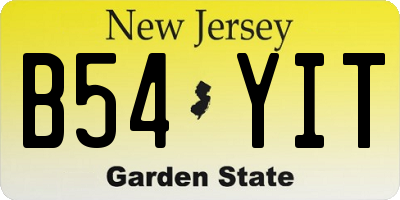 NJ license plate B54YIT