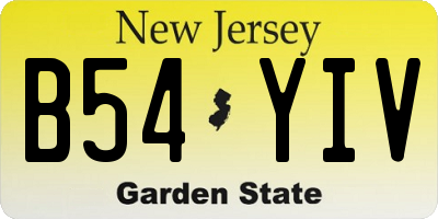 NJ license plate B54YIV