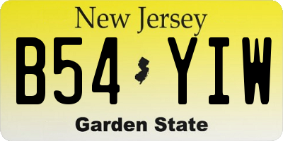 NJ license plate B54YIW
