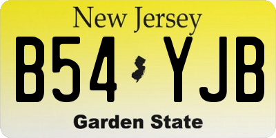 NJ license plate B54YJB