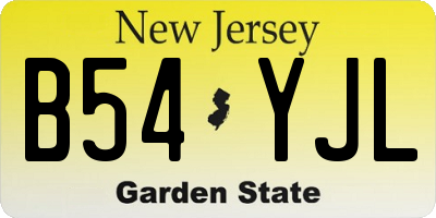 NJ license plate B54YJL