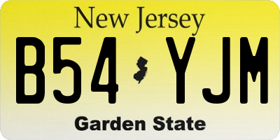 NJ license plate B54YJM