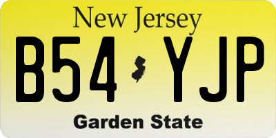 NJ license plate B54YJP