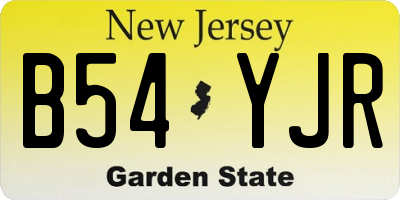 NJ license plate B54YJR
