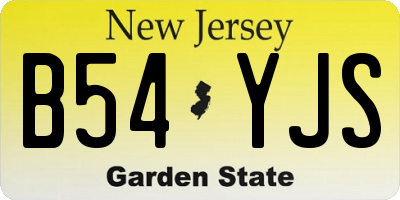 NJ license plate B54YJS