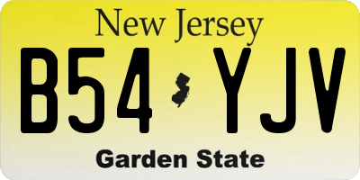 NJ license plate B54YJV