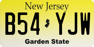 NJ license plate B54YJW