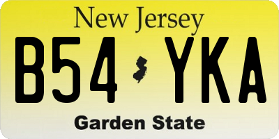 NJ license plate B54YKA