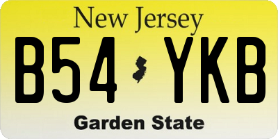 NJ license plate B54YKB