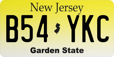 NJ license plate B54YKC