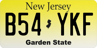 NJ license plate B54YKF