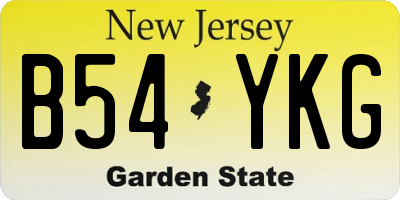NJ license plate B54YKG