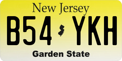 NJ license plate B54YKH