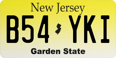 NJ license plate B54YKI