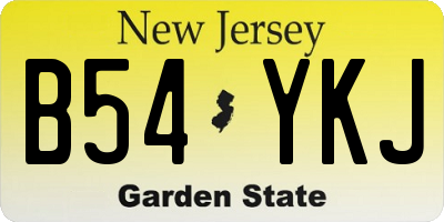 NJ license plate B54YKJ