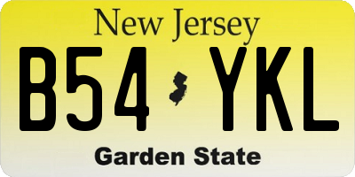 NJ license plate B54YKL