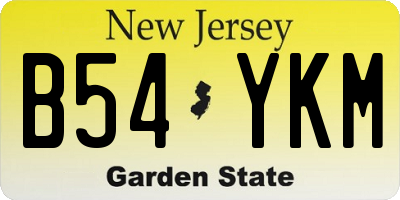 NJ license plate B54YKM