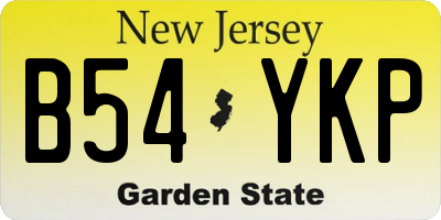 NJ license plate B54YKP
