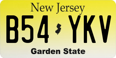 NJ license plate B54YKV