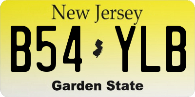 NJ license plate B54YLB