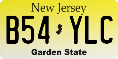 NJ license plate B54YLC
