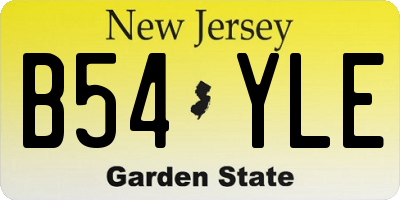 NJ license plate B54YLE