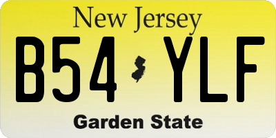 NJ license plate B54YLF