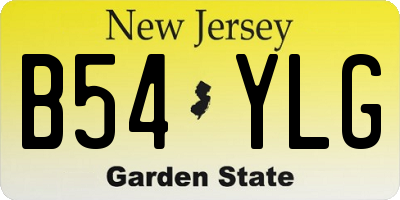 NJ license plate B54YLG