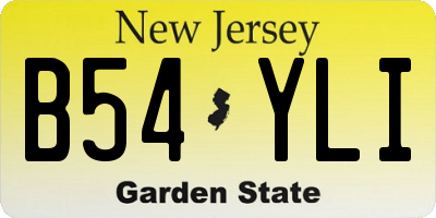 NJ license plate B54YLI