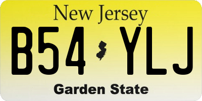 NJ license plate B54YLJ