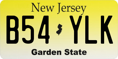 NJ license plate B54YLK