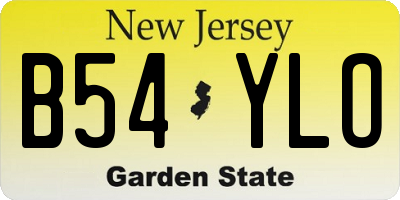 NJ license plate B54YLO
