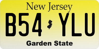 NJ license plate B54YLU