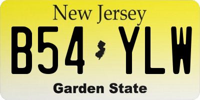 NJ license plate B54YLW