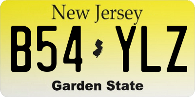 NJ license plate B54YLZ