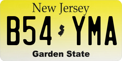 NJ license plate B54YMA