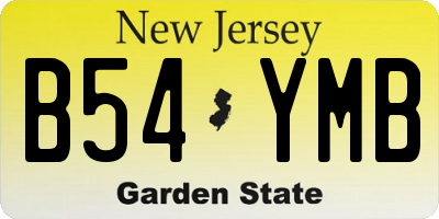 NJ license plate B54YMB