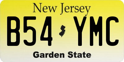 NJ license plate B54YMC