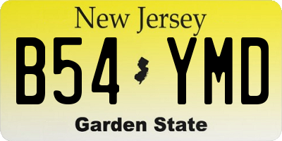 NJ license plate B54YMD