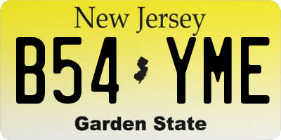 NJ license plate B54YME