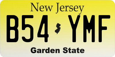 NJ license plate B54YMF